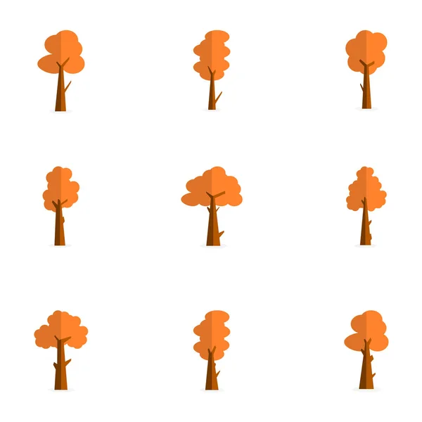 Illustration de jeu d'arbres pour la décoration — Image vectorielle