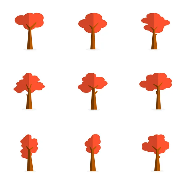 Vector flat of red tree — Stock Vector