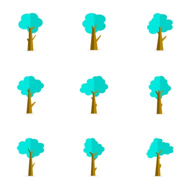 Vektör esnaf ağaç kümesinin