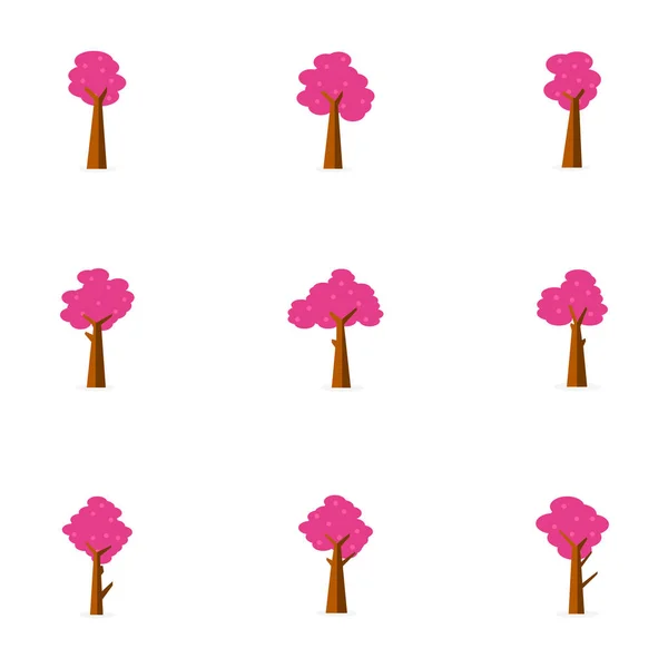 Απεικόνιση του συνόλου ροζ tree — Διανυσματικό Αρχείο