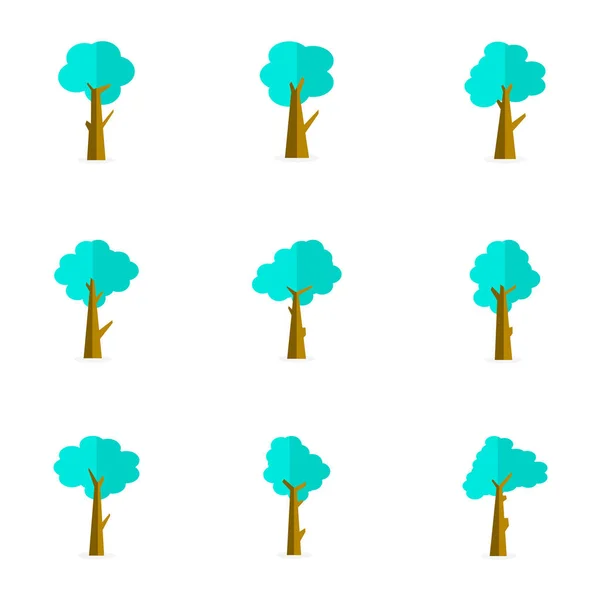 Vector illustartion of tree set — Stock Vector