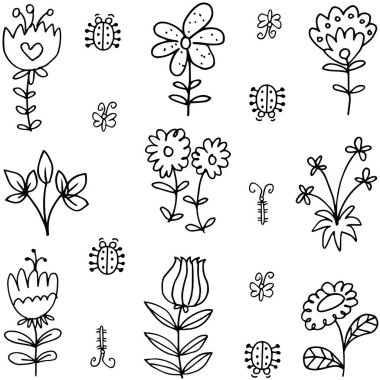 Vektör sanat bahar el çizmek doodles