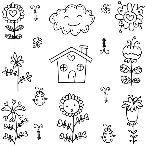 Vector art of spring doodles — Stock Vector