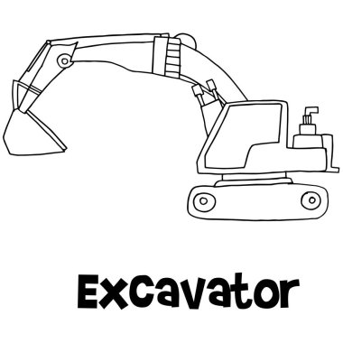 Vektör sanat Ekskavatör el çizmek