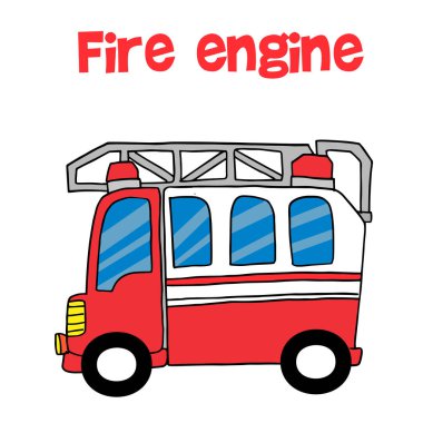 Red fire motor karikatür vektör