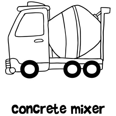 Beton Mikser karikatür el çizmek