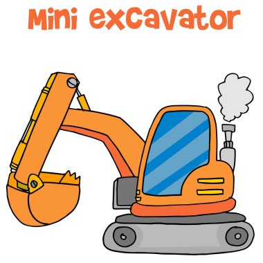 Çizgi film mini ekskavatör vektör sanat