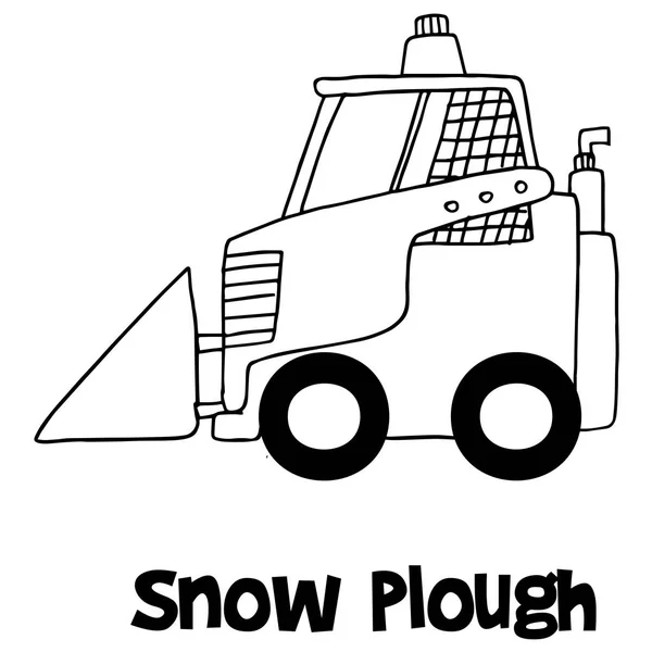 Hand draw of snow plough — Stock Vector