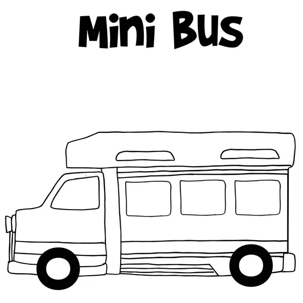 Mini autobus ruky kreslit vektorové — Stockový vektor