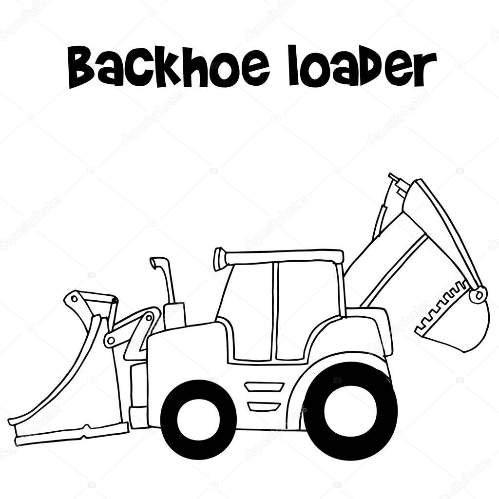 Backhoe loader cartoon Vector of backhoe loader cartoon — Stock