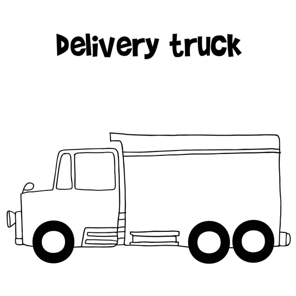 Caminhão de entrega com tração manual — Vetor de Stock