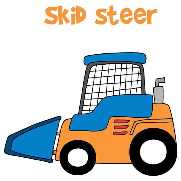 Skid steer desenho animado arte vetorial — Vetor de Stock