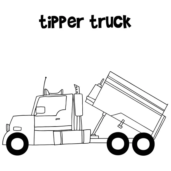 Collectie van Kipper vrachtwagen vector — Stockvector