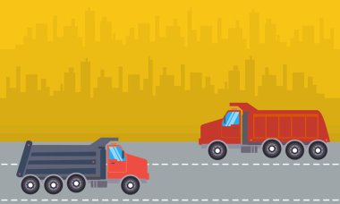 Manzara iki damperli kamyon