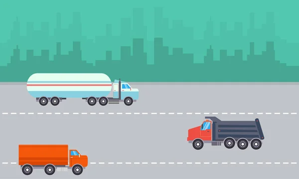Paysage des transports sur la route — Image vectorielle