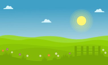 Bahar manzara koleksiyonunun vektör