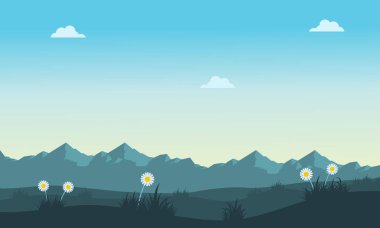 Bahar manzara dağ arka planlar ile