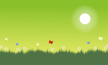 Yeşil arka planlar bahar peyzaj