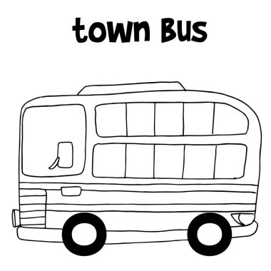 Şehir otobüs vektör sanat çizim