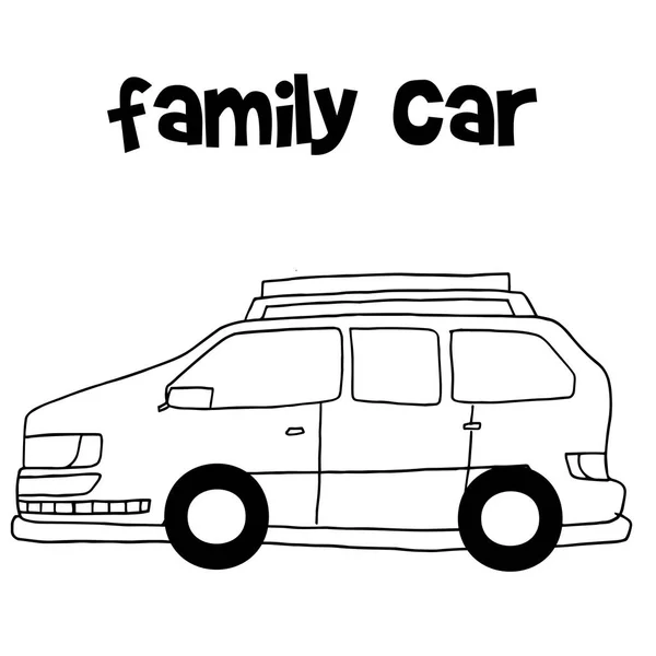 Vetor de ilustração do carro da família — Vetor de Stock