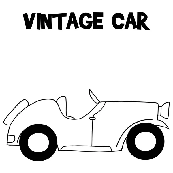 Dessin à la main de voiture vintage — Image vectorielle