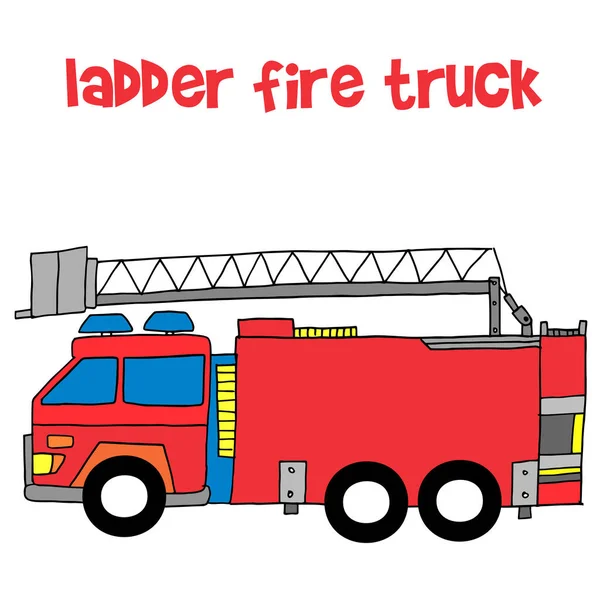 Vector de escalera camión de bomberos — Vector de stock