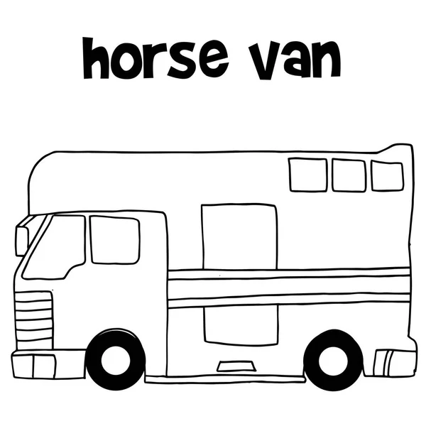 Raccolta di disegni mano cavallo van — Vettoriale Stock
