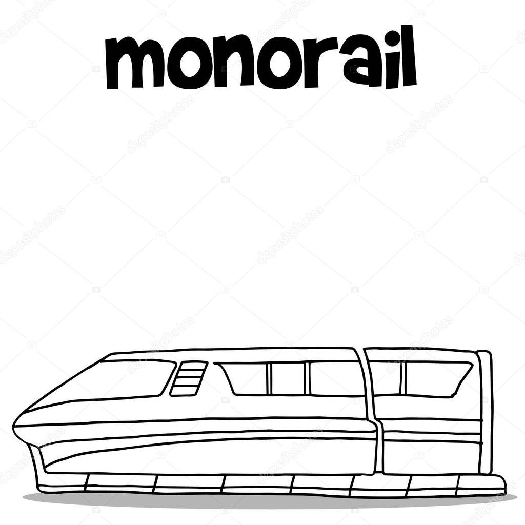 Hand draw of monorail transport