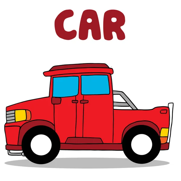 Transport av röd bilsamling — Stock vektor