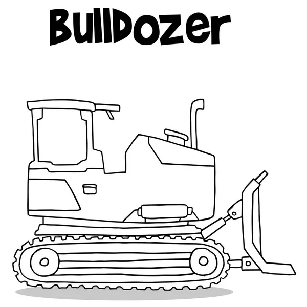 Coleção Bulldozer com desenho à mão — Vetor de Stock