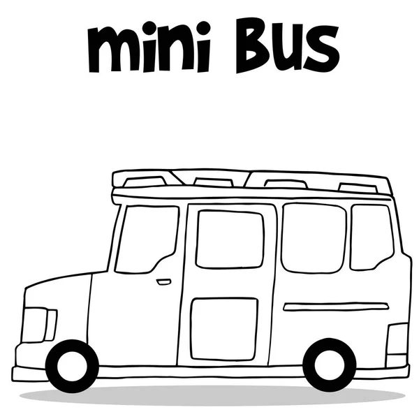 Trasporto di minibus mano disegnare — Vettoriale Stock