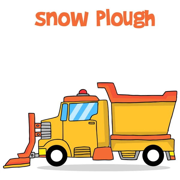 Sneeuw plough cartoon design vector kunst — Stockvector