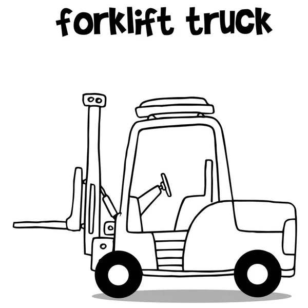 Illustratie van heftruck vrachtwagen cartoon — Stockvector