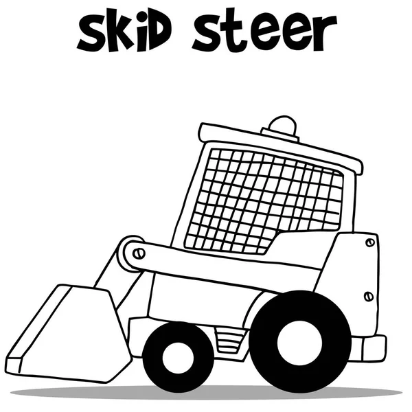 Skid steer pentru design de desene animate din industrie — Vector de stoc