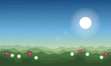 Güzellik manzara Bahar adlı tepede