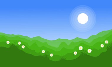 Yeşil hill Bahar adlı peyzaj