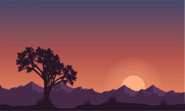 Manzara koleksiyonunun günbatımı Dağı'nda