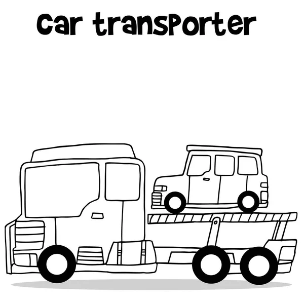 Illustration of car transporter vector — Stock Vector
