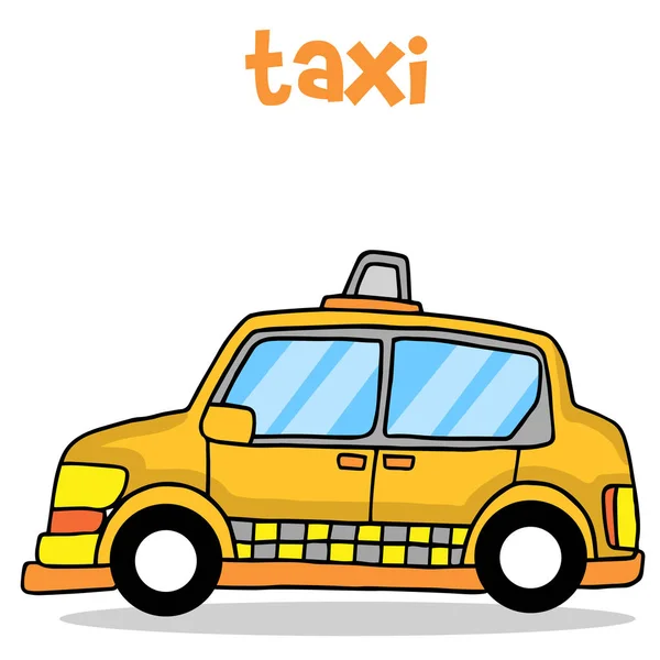 Dibujos animados taxi transporte vector arte — Vector de stock