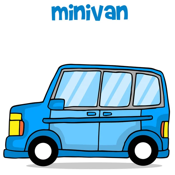 Arte vetorial de desenhos animados minivan — Vetor de Stock