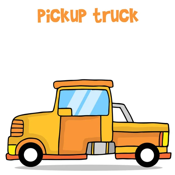 Seni vektor truk pickup kartun - Stok Vektor