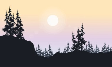 Ladin hill manzara siluet