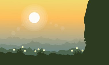 Bahar çiçek peyzaj vektör sanat