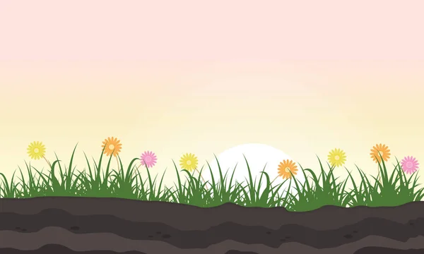 Illustration of beauty flower landscape at spring