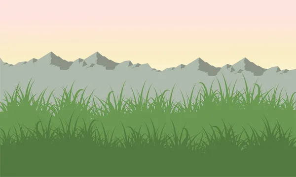 Illustration vector of mountain landscape at spring