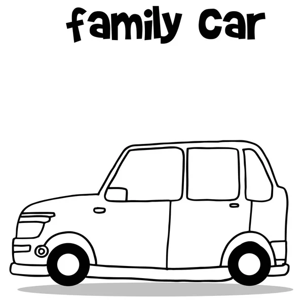 Rodinné auto s rukou kreslit — Stockový vektor