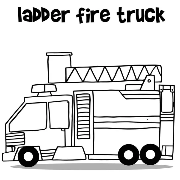 Ladder fire truck vervoer vector kunst — Stockvector