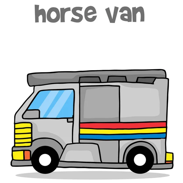 Cavallo van trasporto fumetto vettore arte — Vettoriale Stock