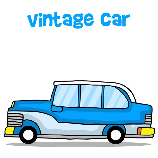Vintage αυτοκίνητο κινουμένων σχεδίων εκπαίδευσης για τα παιδιά — Διανυσματικό Αρχείο