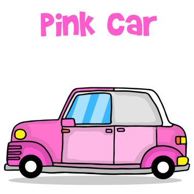 Pembe araba vektör çizim taşıma